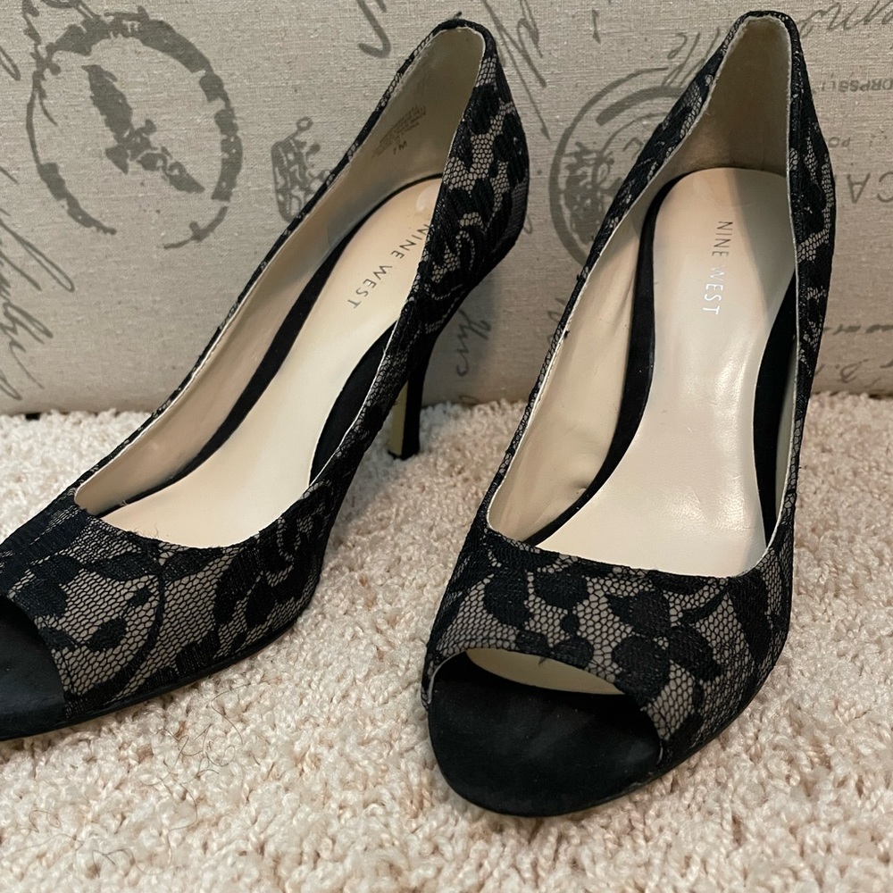 Nine West Lacy Peep Toe Heels